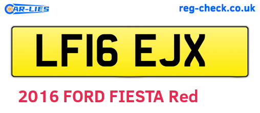 LF16EJX are the vehicle registration plates.