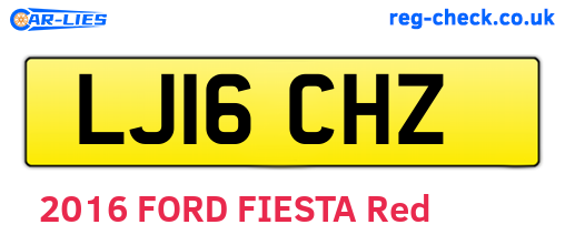 LJ16CHZ are the vehicle registration plates.