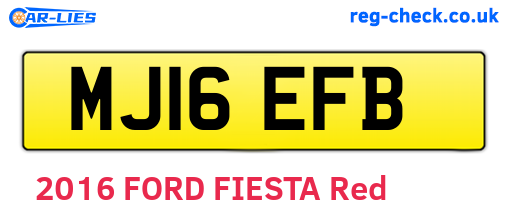 MJ16EFB are the vehicle registration plates.