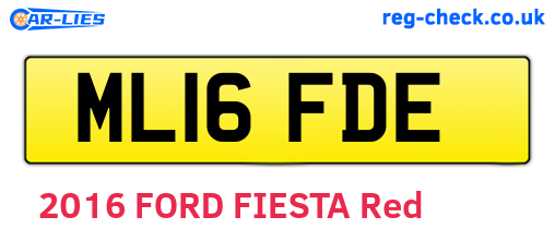 ML16FDE are the vehicle registration plates.