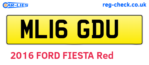 ML16GDU are the vehicle registration plates.