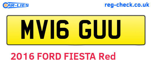 MV16GUU are the vehicle registration plates.