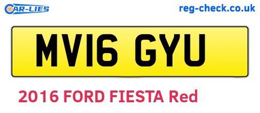 MV16GYU are the vehicle registration plates.