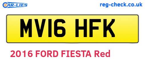 MV16HFK are the vehicle registration plates.