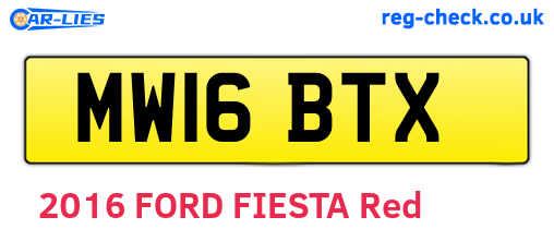 MW16BTX are the vehicle registration plates.