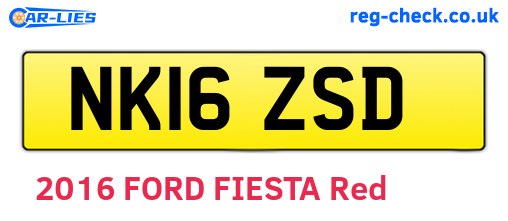 NK16ZSD are the vehicle registration plates.