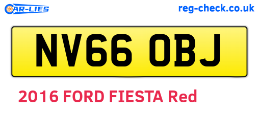 NV66OBJ are the vehicle registration plates.