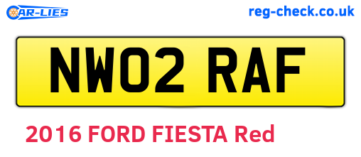 NW02RAF are the vehicle registration plates.
