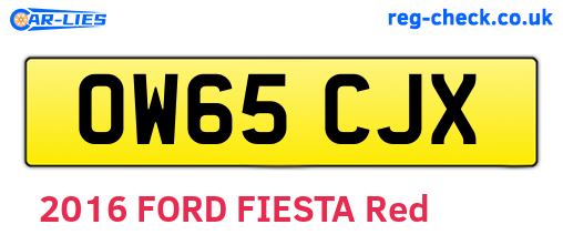 OW65CJX are the vehicle registration plates.