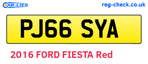 PJ66SYA are the vehicle registration plates.