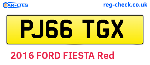 PJ66TGX are the vehicle registration plates.