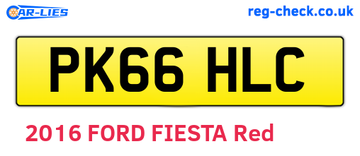 PK66HLC are the vehicle registration plates.