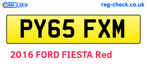 PY65FXM are the vehicle registration plates.