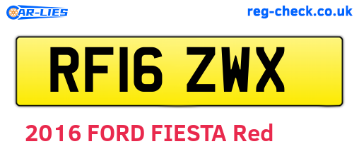 RF16ZWX are the vehicle registration plates.