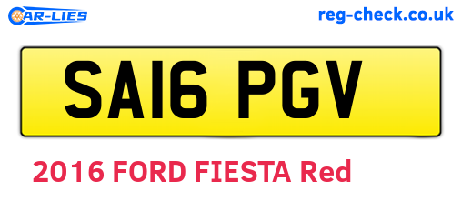SA16PGV are the vehicle registration plates.