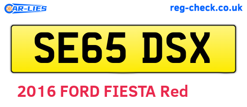 SE65DSX are the vehicle registration plates.