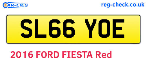 SL66YOE are the vehicle registration plates.