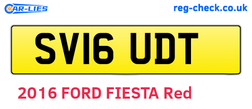 SV16UDT are the vehicle registration plates.