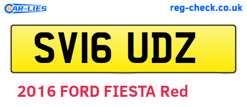 SV16UDZ are the vehicle registration plates.