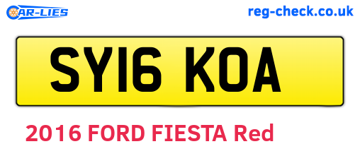 SY16KOA are the vehicle registration plates.