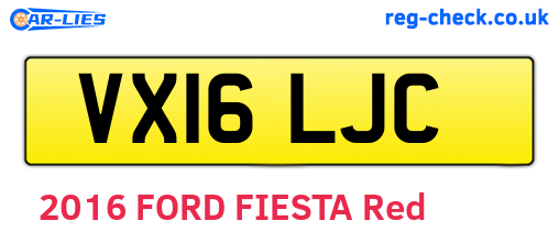 VX16LJC are the vehicle registration plates.