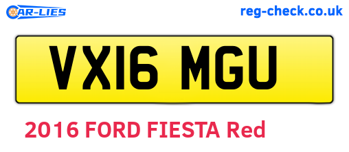 VX16MGU are the vehicle registration plates.