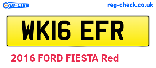 WK16EFR are the vehicle registration plates.