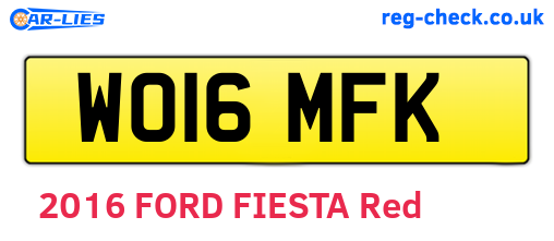 WO16MFK are the vehicle registration plates.