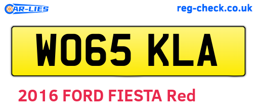 WO65KLA are the vehicle registration plates.