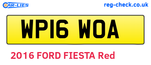WP16WOA are the vehicle registration plates.