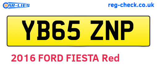 YB65ZNP are the vehicle registration plates.