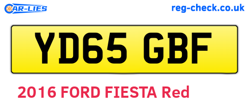 YD65GBF are the vehicle registration plates.