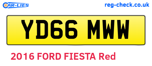 YD66MWW are the vehicle registration plates.