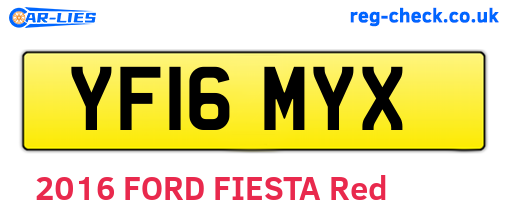 YF16MYX are the vehicle registration plates.