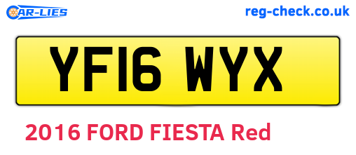YF16WYX are the vehicle registration plates.