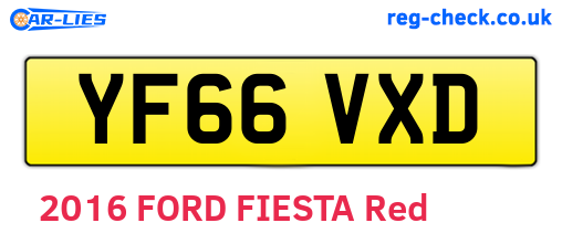 YF66VXD are the vehicle registration plates.