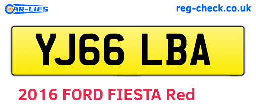 YJ66LBA are the vehicle registration plates.