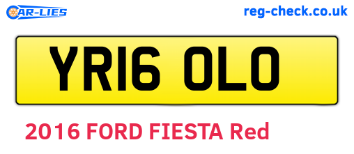 YR16OLO are the vehicle registration plates.