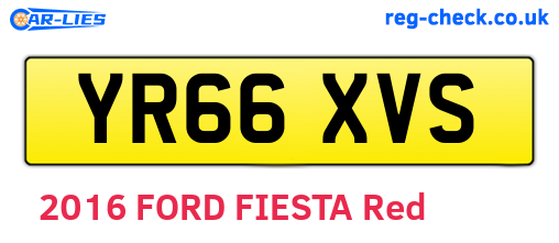 YR66XVS are the vehicle registration plates.