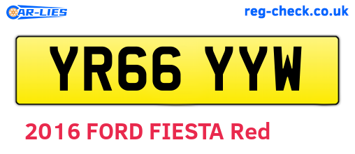 YR66YYW are the vehicle registration plates.