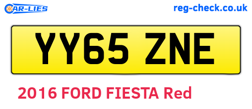 YY65ZNE are the vehicle registration plates.