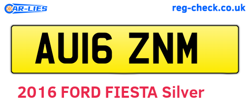 AU16ZNM are the vehicle registration plates.