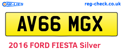 AV66MGX are the vehicle registration plates.