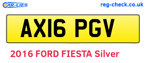 AX16PGV are the vehicle registration plates.