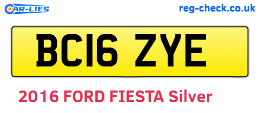 BC16ZYE are the vehicle registration plates.