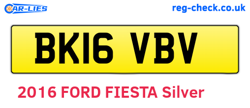 BK16VBV are the vehicle registration plates.