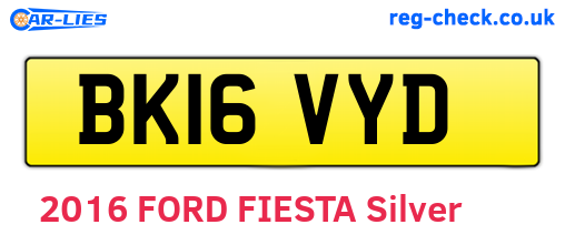BK16VYD are the vehicle registration plates.