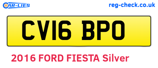CV16BPO are the vehicle registration plates.