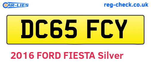 DC65FCY are the vehicle registration plates.