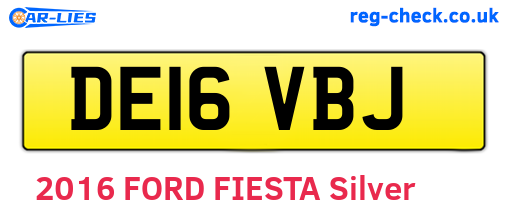 DE16VBJ are the vehicle registration plates.